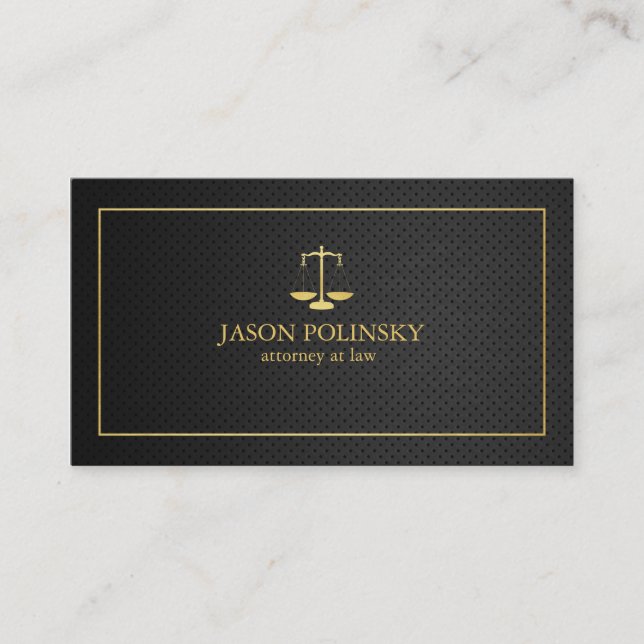 Eleganter Schwarz-und Goldrechtsanwalt am Gesetz Visitenkarte (Vorderseite)