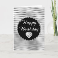 Eleganter Schwarz und Silver Diamond Border Geburt