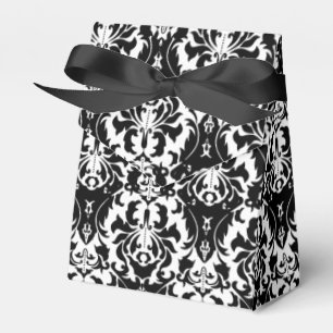 Eleganter Schwarz & Weiß Damask Geschenkschachtel