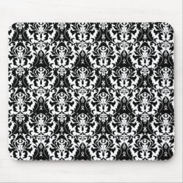 Eleganter Schwarz & Weiß Damask Mousepad