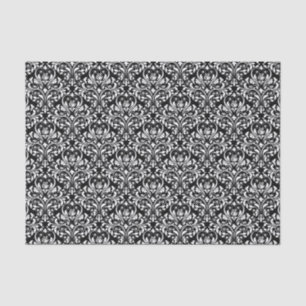 Eleganter Schwarz-Weiß-Damast Seidenpapier