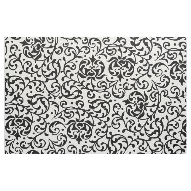 Eleganter Schwarz-Weiß-Damast Stoff (Fat Quarter (45,7 x 55,9 cm))