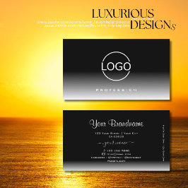 Eleganter Schwarz-Weiß-Farbton mit Markenlogo Visitenkarte