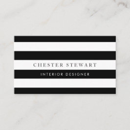 Eleganter Schwarz-weiß gestreift - einfach Minimal Visitenkarte