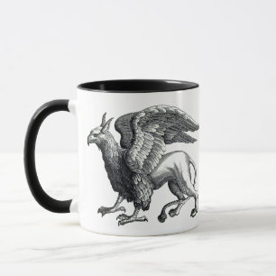 Eleganter Schwarz-Weiß-Griffin - Legendäre Bestie Tasse