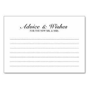 Eleganter Schwarz-Weiß-Hochzeitbeirat und Wünsche Tischnummer