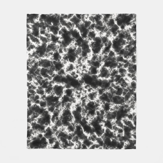 Eleganter Schwarz-Weiß-Marmor Fleecedecke (Vorderseite)