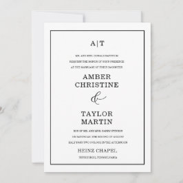 Eleganter Schwarz-Weiß Minimalistisch Moderner Chi Einladung