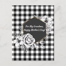 Eleganter Schwarz-Weiß-Rose-Großmüttertag