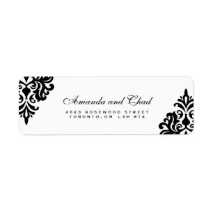 Eleganter Schwarz-Weiß-Rücksendeadressen-Aufkleber