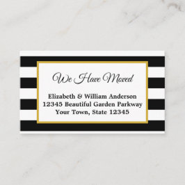 Eleganter Schwarz-Weiß-Streifen, den wir bewegt ha Begleitkarte