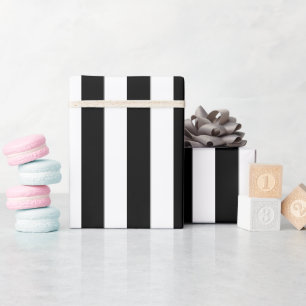 Eleganter Schwarz-Weiß-Streifen Geschenkpapier