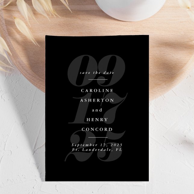 Eleganter Schwarz-Weiß-Trend Save the Date fett (Von Creator hochgeladen)