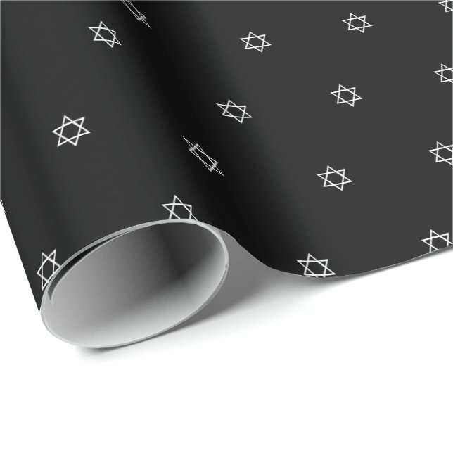 Eleganter Schwarz-weißer David-Stil, modern Geschenkpapier (Rolleneckpunkt)