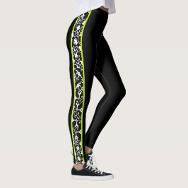 Eleganter Schwarz-weißer grüner stilvoller Leggings