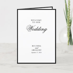 Eleganter Schwarz-weißer Hochzeitssorden Programm