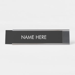 Eleganter Schwarz-weißer individuelle Name Schreibtischnamensplakette