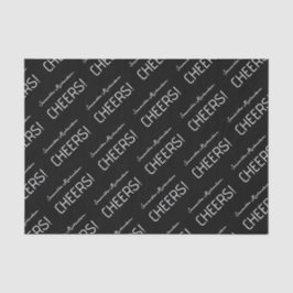 Eleganter Schwarz-weißer Skriptname Seidenpapier