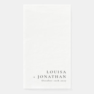 Eleganter Schwarz-weißer Trendy Minimal Custom Serviette