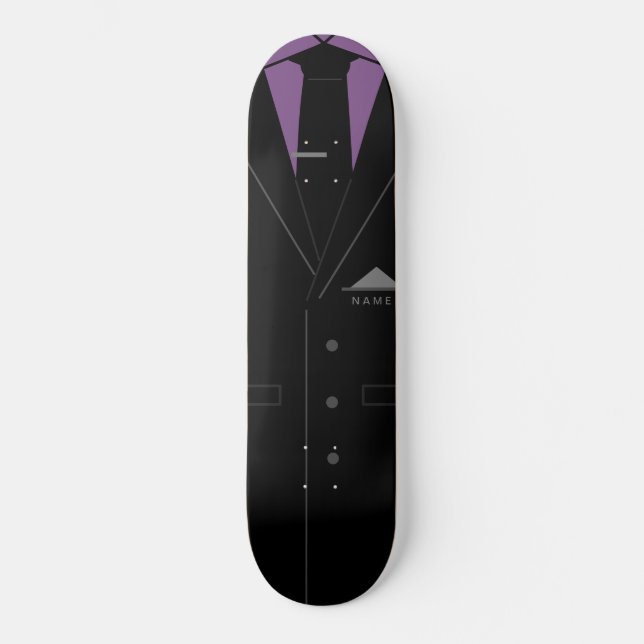 Eleganter Schwarzer Anzug - Name hinzufügen Skateboard (Vorderseite)