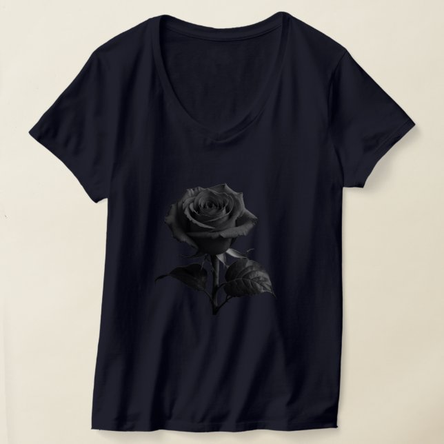 Eleganter Schwarzer Blume T - Shirt (Ablage )