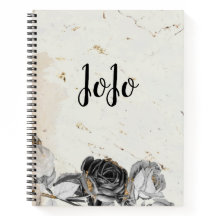 Eleganter schwarzer, blumengeschmückter Marmor