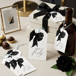 Eleganter schwarzer Bogen Prost auf Vierzig Geschenkanhänger