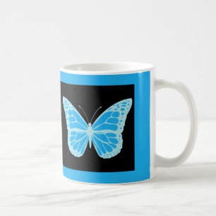 Eleganter schwarzer Butterfly-Hintergrund Kaffeetasse