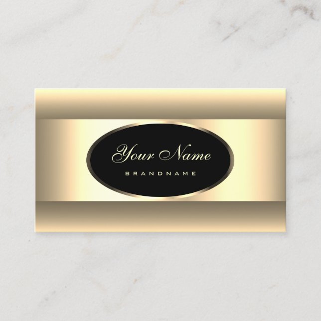Eleganter schwarzer Cream Ombre Light Gold Decorra Visitenkarte (Vorderseite)