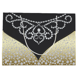 Eleganter schwarzer Diamant der Frau Große Geschenktüte