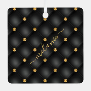 Eleganter schwarzer Diamant getupft nach Ihrem Nam Ornament Aus Metall