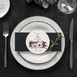Eleganter Schwarzer Florensturm Runder Pappuntersetzer<br><div class="desc">Diese eleganten Untersetzer zeichnen sich durch ein wunderschönes Blumendesign in Schwarz,  Terrakotta,  Rost und Grau aus.</div>