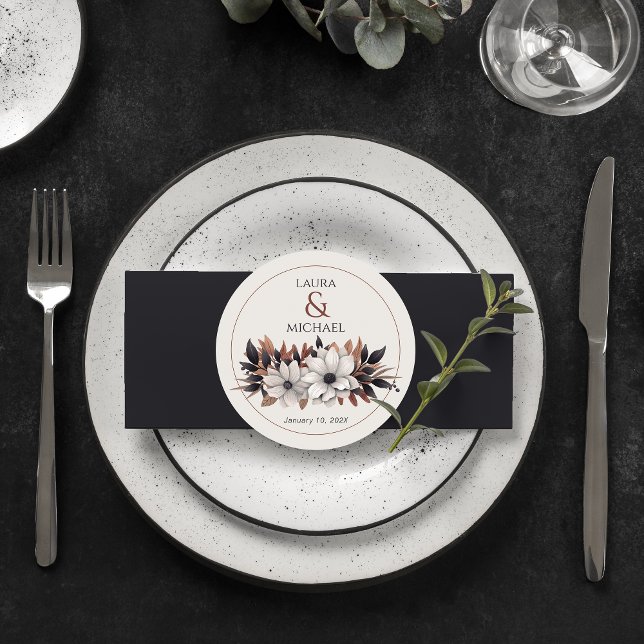 Eleganter Schwarzer Florensturm Runder Pappuntersetzer (Von Creator hochgeladen)