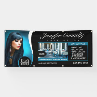 Eleganter Schwarzer Friseur, Schönheitssalon Banner