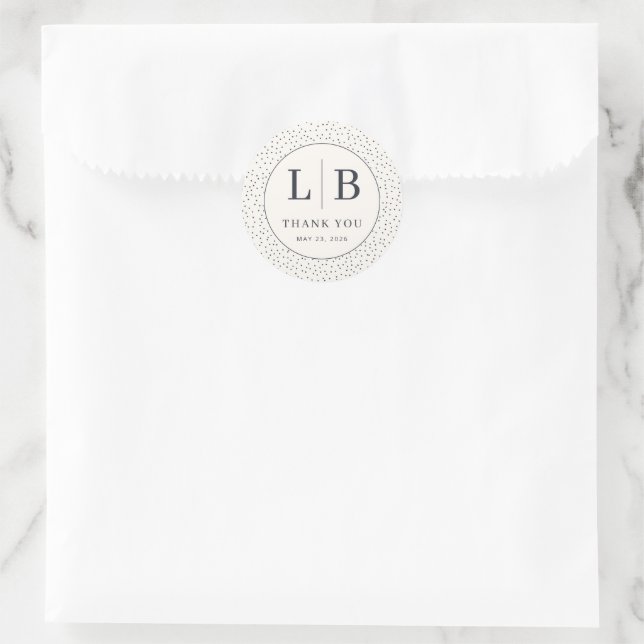 Eleganter schwarzer gepunkteter Kreis Runder Aufkleber (Tasche)