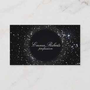 Eleganter Schwarzer Glitzer Marmor Moderne Visitenkarte