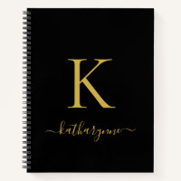 Eleganter schwarzer Gold-Monogramm-Schriftname