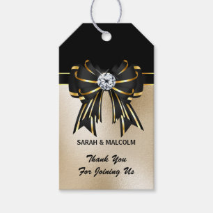 Eleganter, schwarzer Goldbogen-Diamant-Chic-Gefall Geschenkanhänger