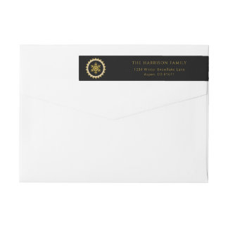 Eleganter schwarzer goldener Kranz-Schneeblatt-Rüc