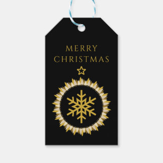 Eleganter schwarzer goldener Kranz Schneekristall  Geschenkanhänger