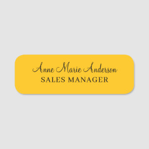 Eleganter schwarzer goldener professioneller Name Namensschild