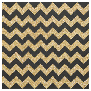 Eleganter schwarzer GoldGlitzer-Zickzack-Zickzack Stoff