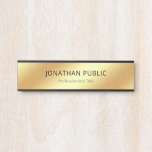 Eleganter schwarzer Goldmoderner Türschild