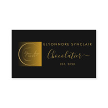 Eleganter schwarzer Goldschrift-Logo-Schokoladenhe