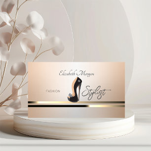 Eleganter schwarzer High Heel für professionelle D Visitenkarte