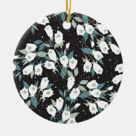 Eleganter schwarzer Hintergrund der Tulip-Blume Keramik Ornament