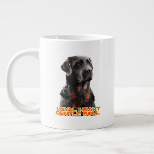 Eleganter Schwarzer Hund Portrait-Realistischer Ha Jumbo-Tasse