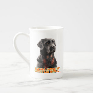 Eleganter Schwarzer Hund Portrait-Realistischer Ha Prozellantasse