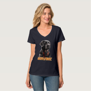 Eleganter Schwarzer Hund Portrait-Realistischer Ha T-Shirt