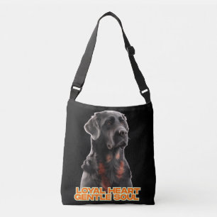 Eleganter Schwarzer Hund Portrait-Realistischer Ha Tragetaschen Mit Langen Trägern
